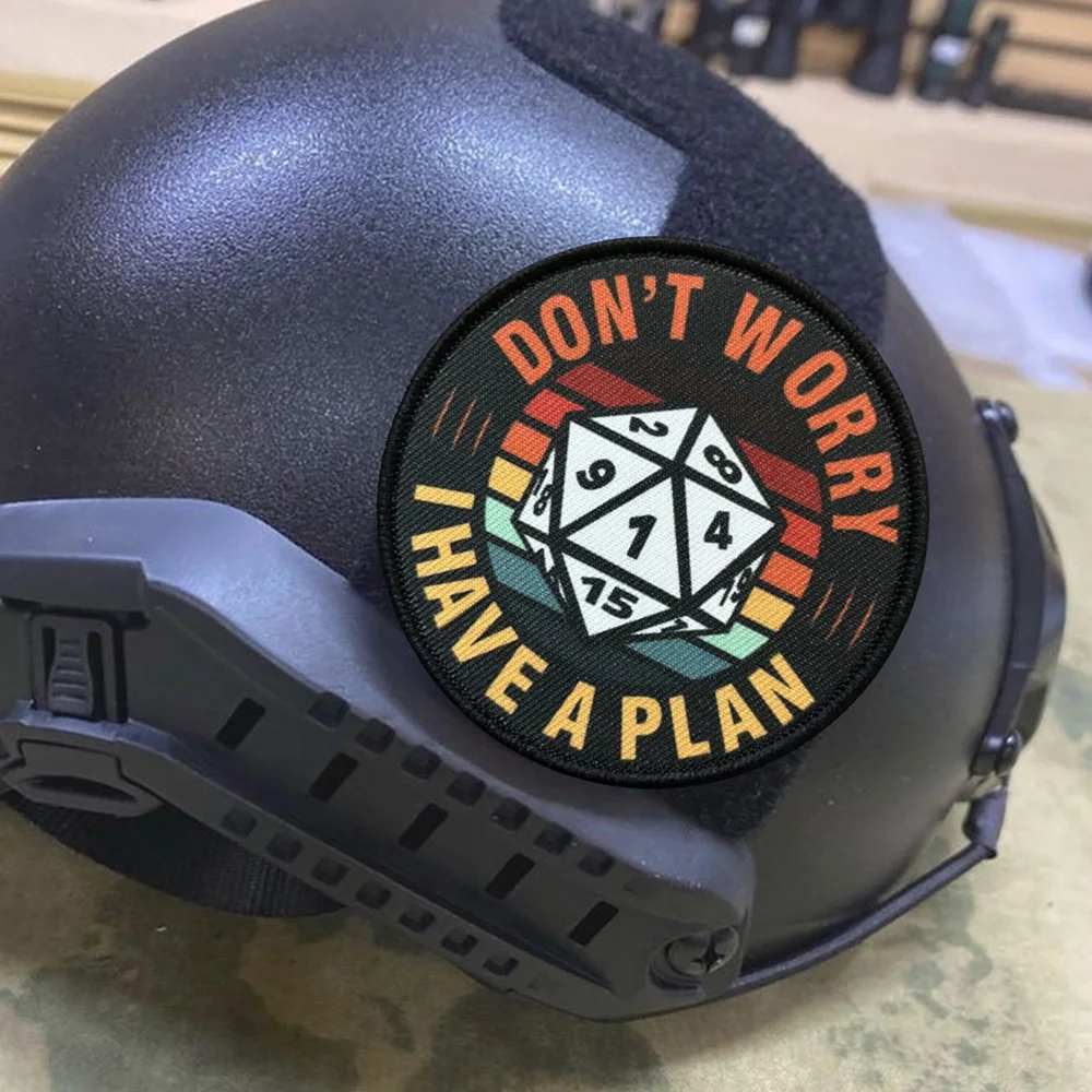 No te preocupes, tengo un plan, parches tácticos para ropa, parche de gancho y bucle, insignia militar, brazalete, pegatinas decorativas para mochila - imagen 4