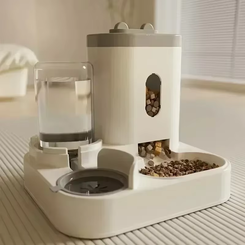 Comedero automático mascotas con fuente de agua y cuenco elevado - imagen 4