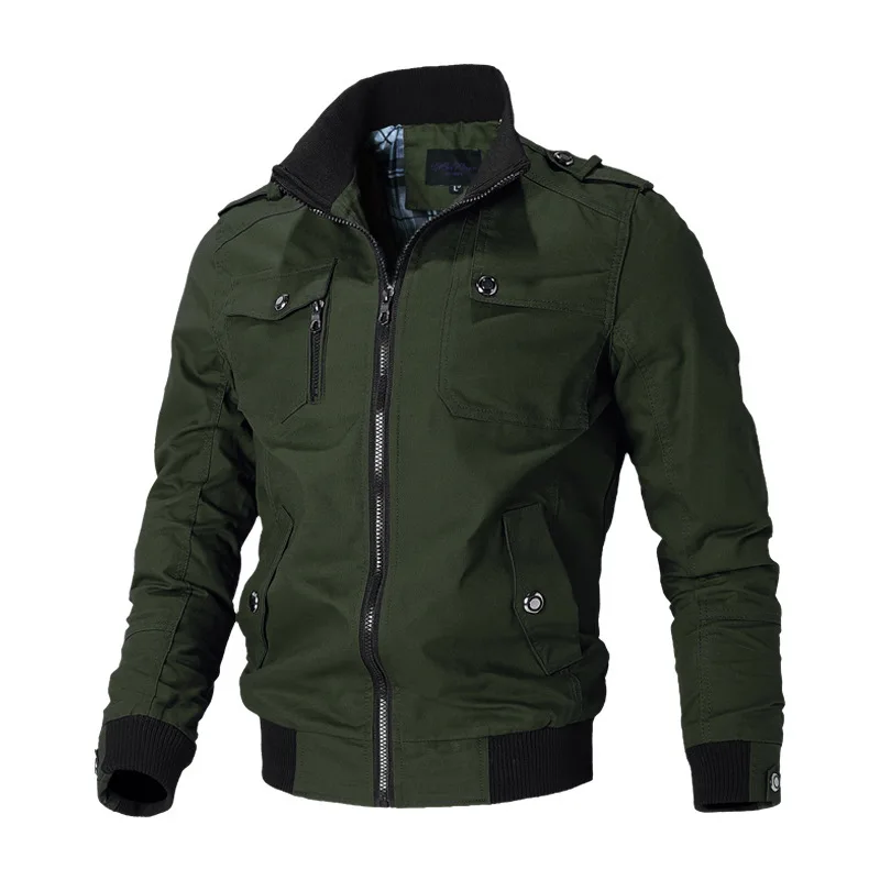 Chaqueta Bomber militar para hombre, abrigo informal a la moda, cortavientos ajustado, ropa de abrigo táctica de carga, primavera y otoño - imagen 5