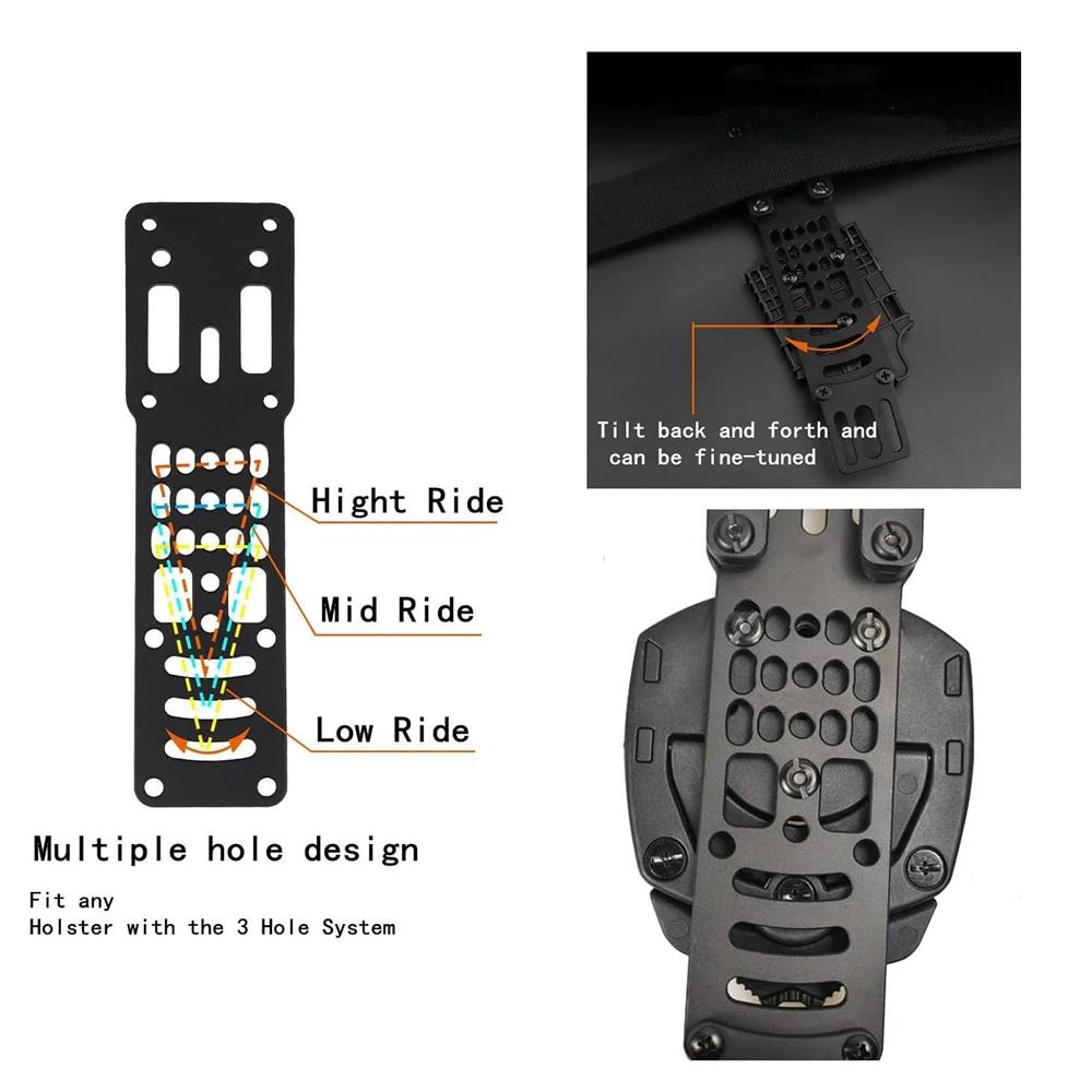 Adaptador de funda para pierna caída Accesorios para cinturón de servicio 360 ° Soportes receptores adaptadores de plataforma con funda de rotación con correa para el muslo para QLS - imagen 4