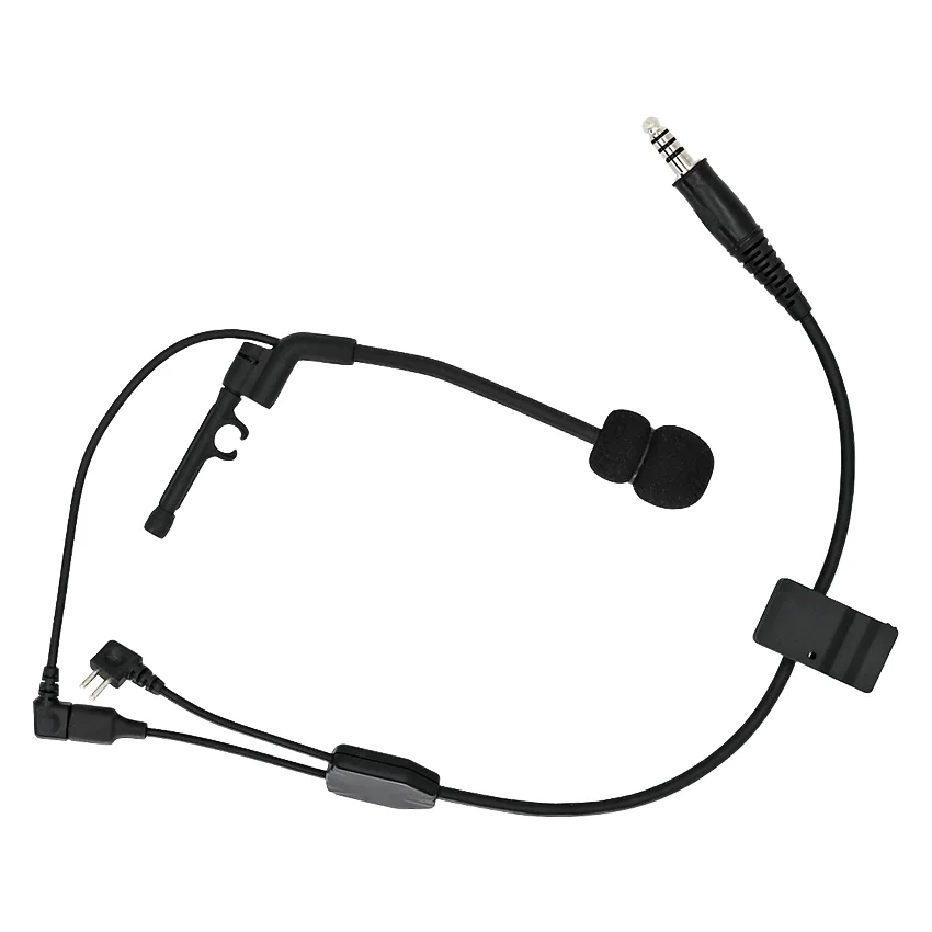 Micrófono + Cable Y + interfaz de cabeza U94 PTT K para auriculares tácticos con reducción de ruido, versión IPSC Comtac I II III - imagen 3