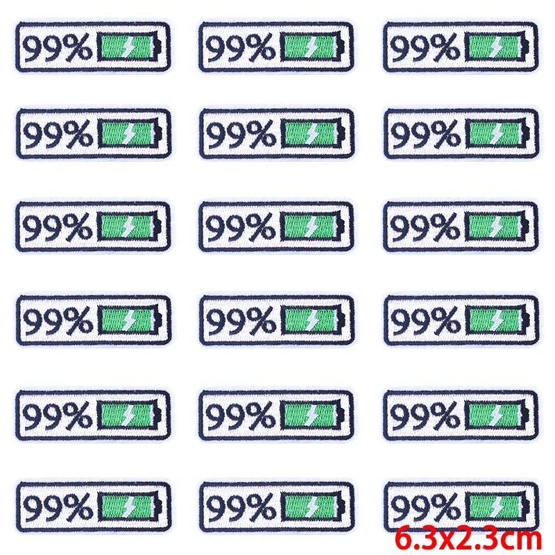 Parche de barra de batería para planchar en la ropa, parches bordados para billetes de aire, parches de dibujos animados para ropa, 10 unidades por lote - imagen 3