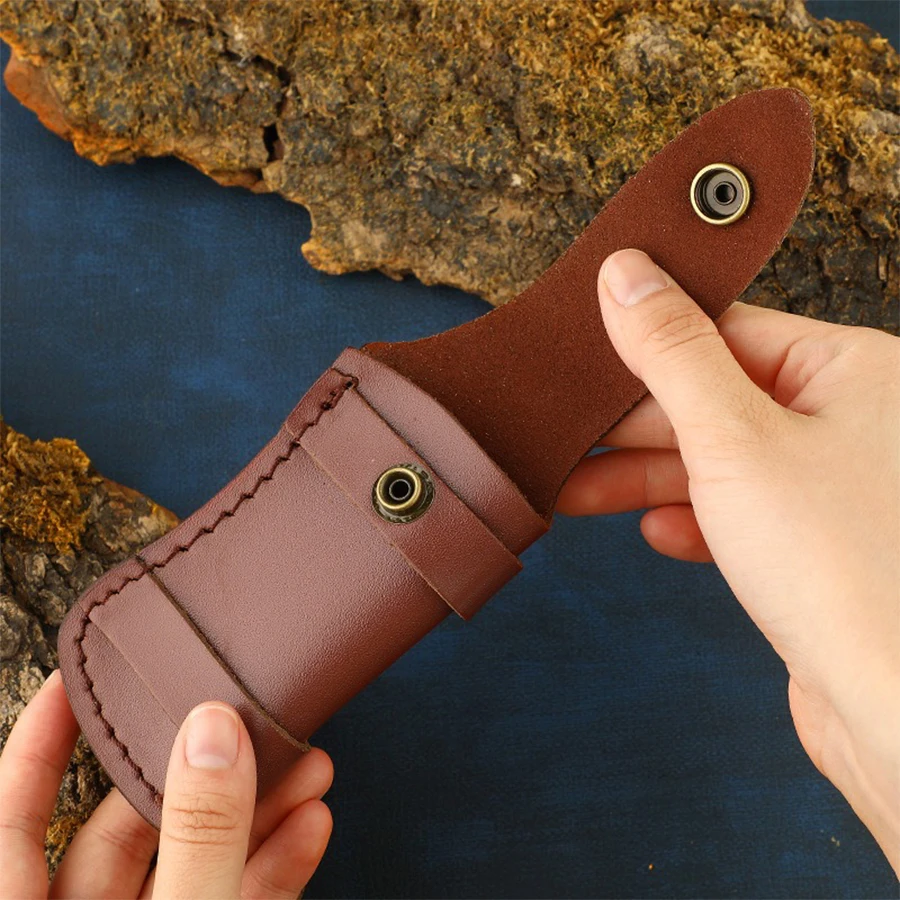 Funda de cuero de vaca para cuchillo, cubierta plegable para almacenamiento de cuchillos al aire libre - imagen 4