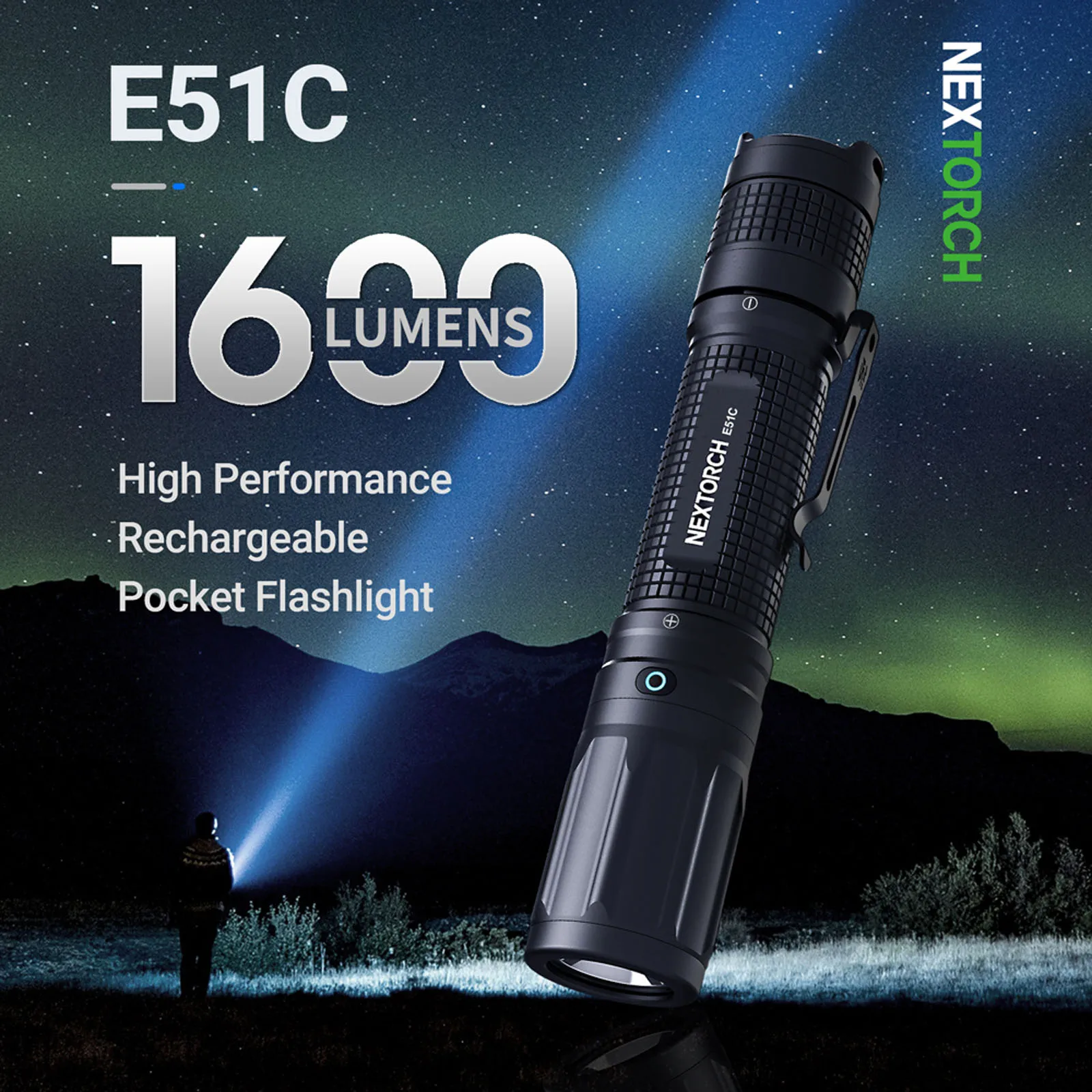 NEXTORCH-linterna de alta potencia E51C EDC, portátil, recargable por USBC, compacta, uso al aire libre, Camping, 1600 lúmenes, estándar - imagen 2