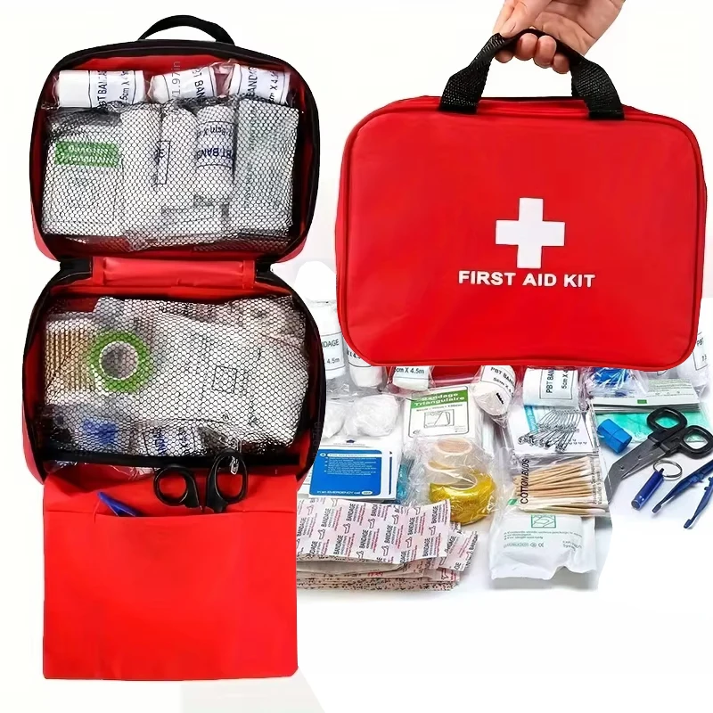 Botiquín de primeros auxilios de 184 Uds., bolsa médica portátil multiusos para suministros médicos de emergencia, para senderismo al aire libre, acampada y más rescate - imagen 2