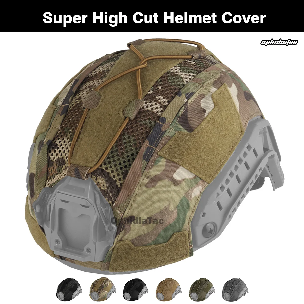 Funda para casco de corte súper alto Gen 4 FAST SF con cierre mágico, conexión rápida, se adapta a accesorios para casco para caza, operación al aire libre