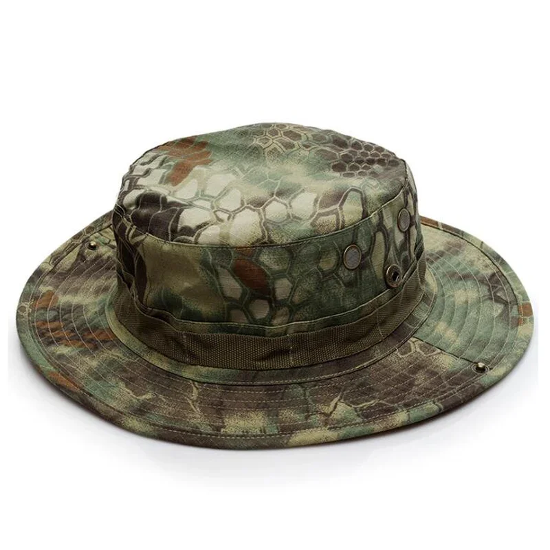 Senderismo Camping Huting Jungle Bonnie ejército gorra de camuflaje tela a cuadros hombres sombreros militares de secado rápido sol pesca al aire libre sombrero táctico - imagen 4