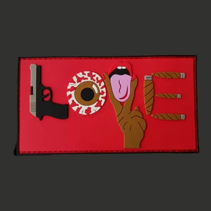Parche táctico de amor, insignia de moral militar, gancho y bucle de PVC, mochila, accesorios de decoración de ropa, brazalete adhesivo - imagen 2