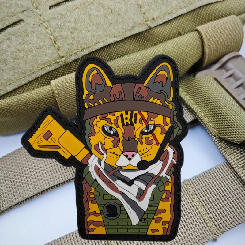 Parche PVC táctico Rifle Gato – Insignia MOLLE para chaleco - imagen 5