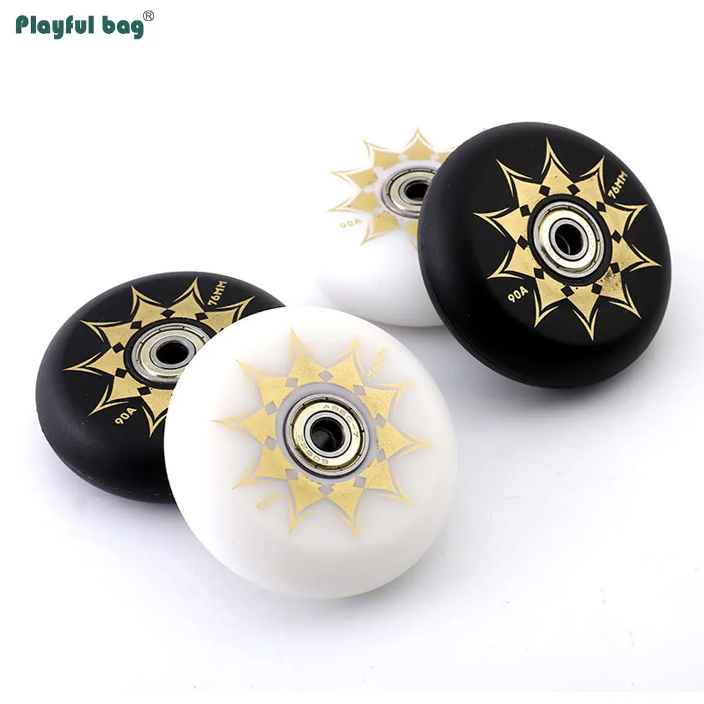 Ruedas de goma PU para zapatos de Skate en línea, 72, 76, 80MM, 90A, con rodamientos de ABEC-9, accesorios muy elásticos resistentes al desgaste AMB290 - imagen 2