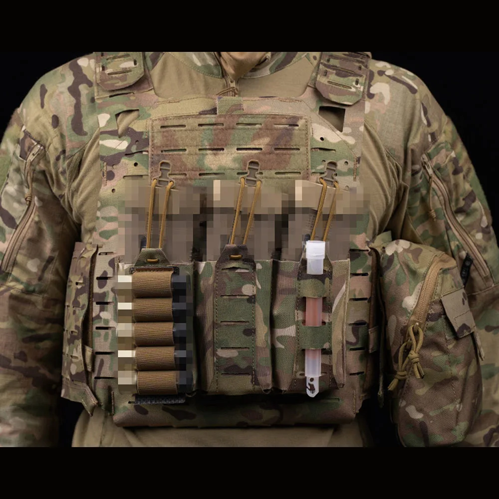 Bolsa táctica para cargador, bolsa Triple Molle Mag para M4, M16, AR-15 Mag, soporte elástico, cuerda elástica de retención, Airsoft, 5,56, 7,76 - imagen 5