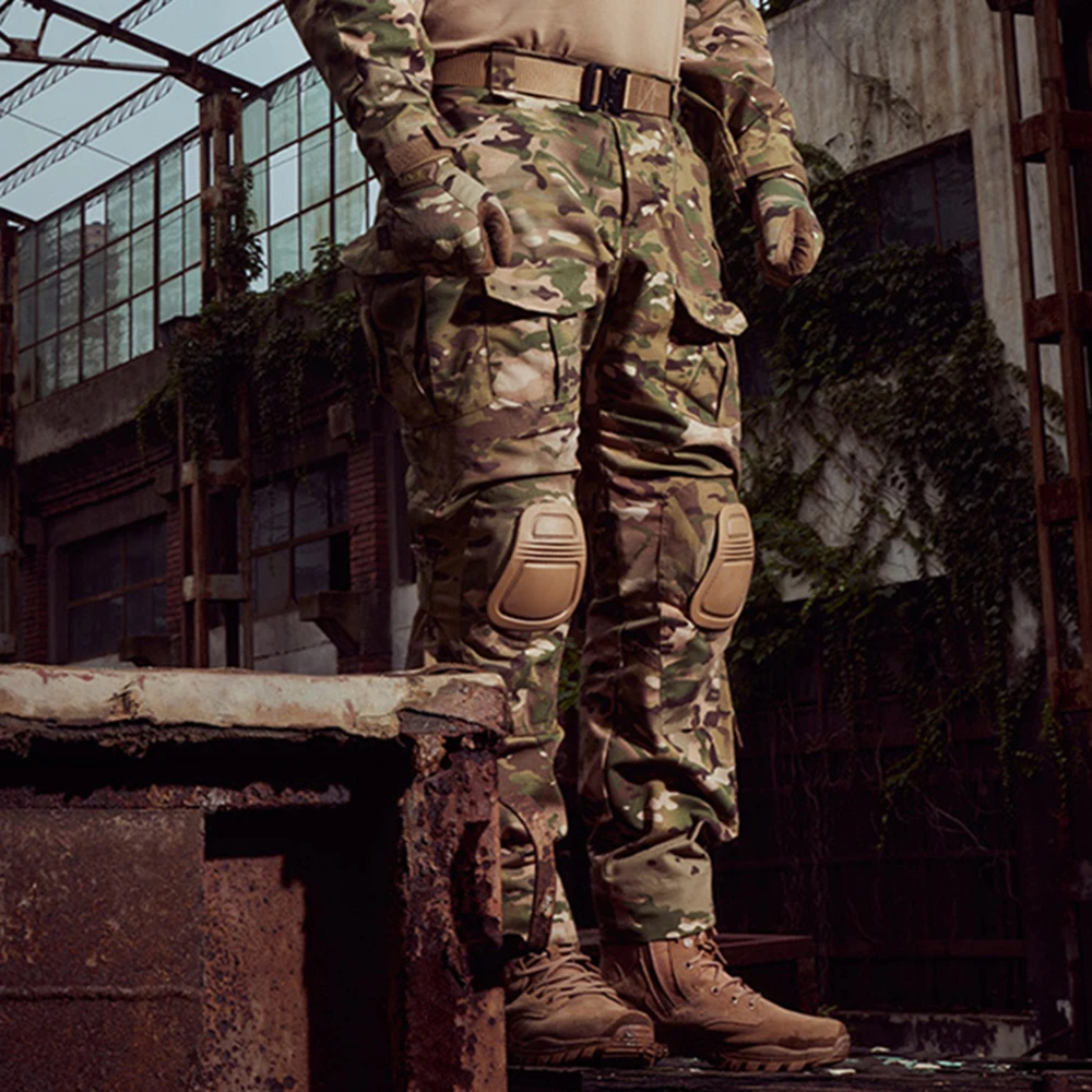 Pantalones Cargo de camuflaje de combate para hombre, pantalones de entrenamiento táctico al aire libre, ropa de caza y senderismo Multicam de camuflaje - imagen 5