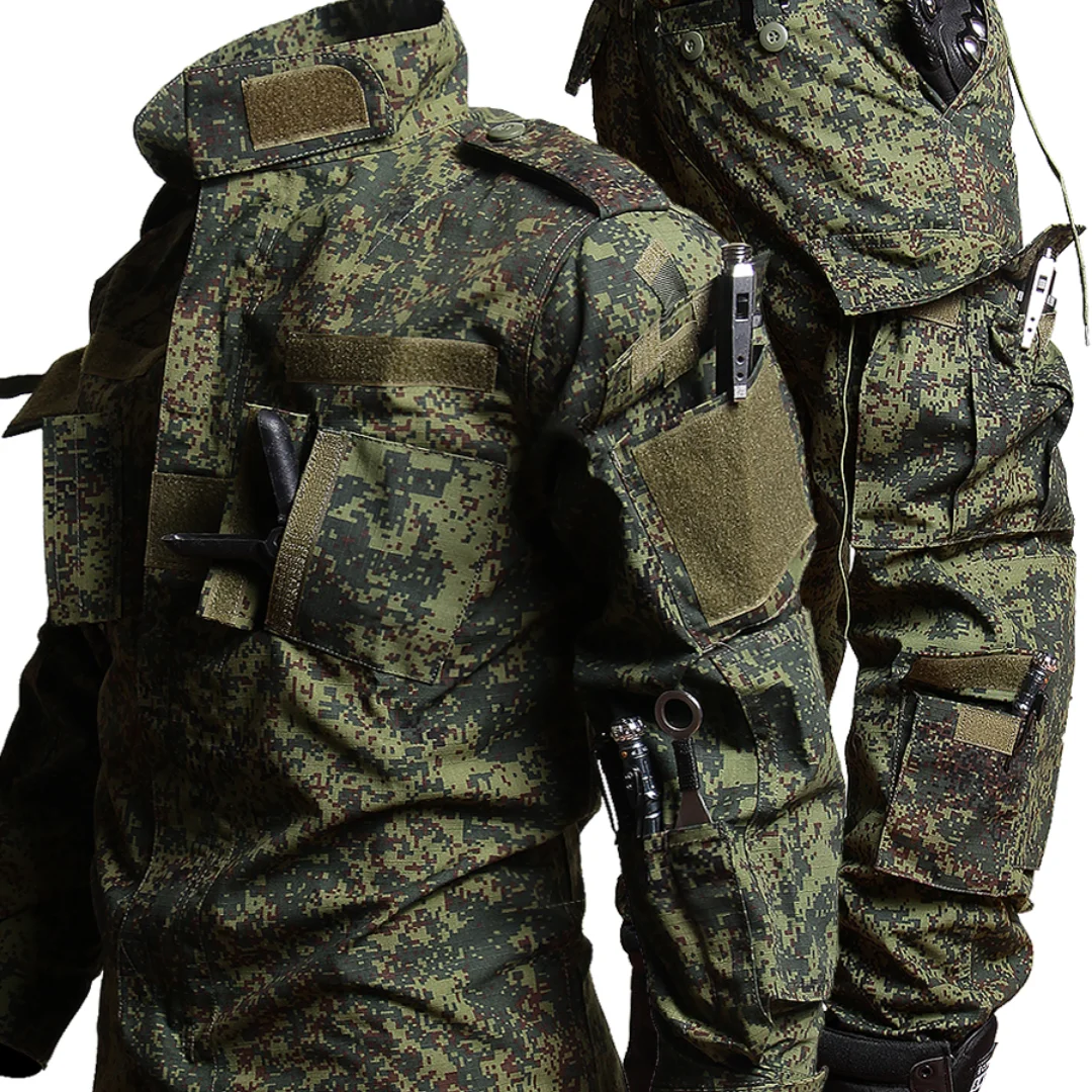 Traje táctico al aire libre de camuflaje ruso Little Green Man EMR conjunto de top y pantalones de primavera y otoño