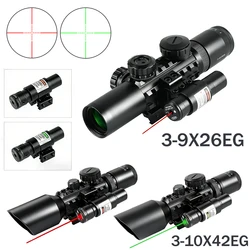Mira telescópica táctica con retícula láser rojo/verde y Picatinny
