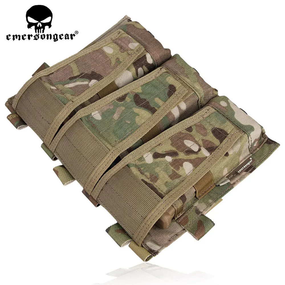 Emersongear Modular Triple bolsa Airsoft caza chaleco táctico revista bolsa juego de guerra Nylon Molle Mag bolsa Multi-camo EM9030 - imagen 2