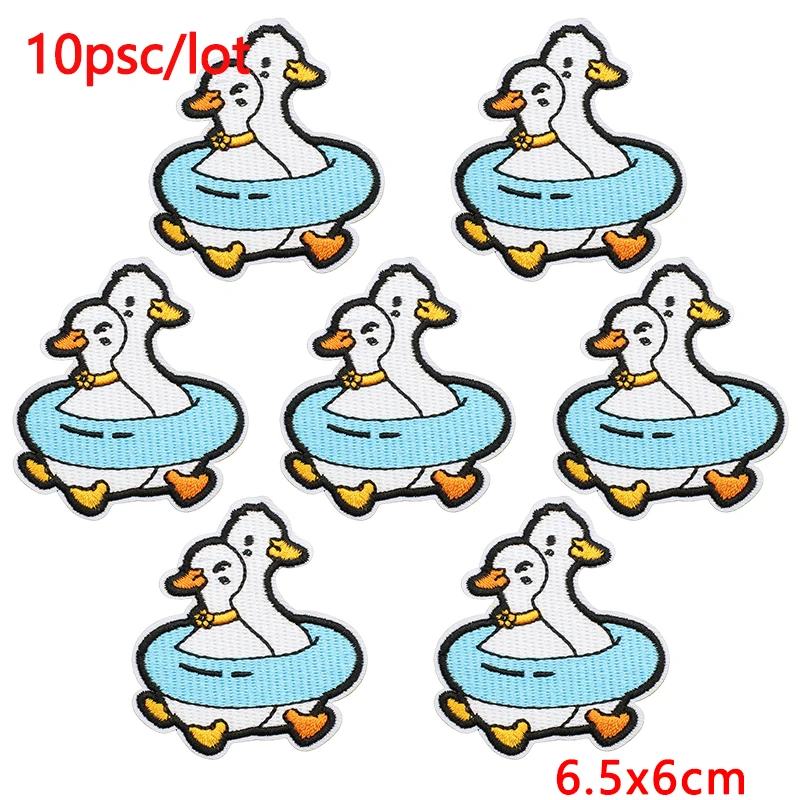 10 unids/lote parche de animales de dibujos animados parches para planchar para ropa vacaciones parches bordados en ropa DIY coser apliques pegatinas - imagen 3