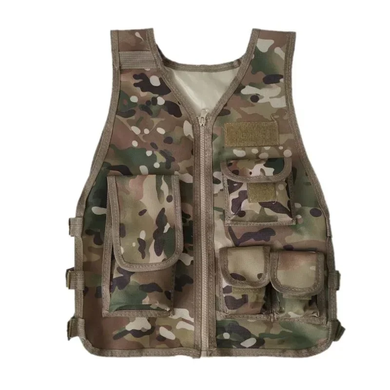 Chaleco táctico para fanáticos del ejército para niños y niñas, chaleco de juego CS de camuflaje para niños, Cosplay de caza, pesca, ropa de juego de guerra CS - imagen 2