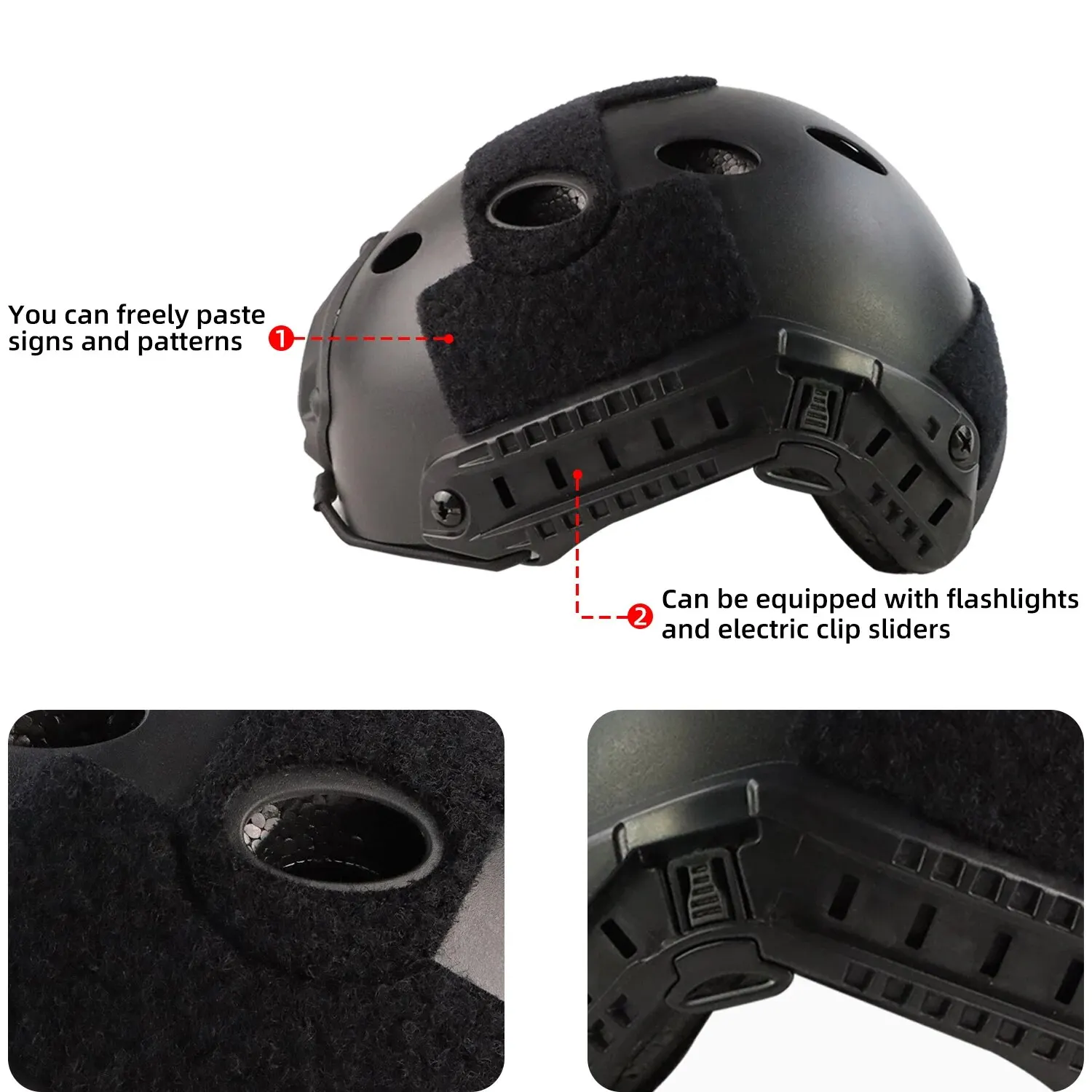 Casco táctico rápido estilo PJ, cascos Airsoft, casco táctico para Paintball, deportes al aire libre, caza, componente de juego de tiro - imagen 3