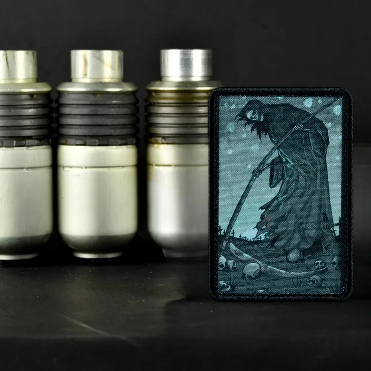 Parche táctico "Harvest", insignia de moral de Calavera, brazalete Crazy Reaper, parches militares HookLoop para ropa, pegatina impresa para mochila - imagen 4