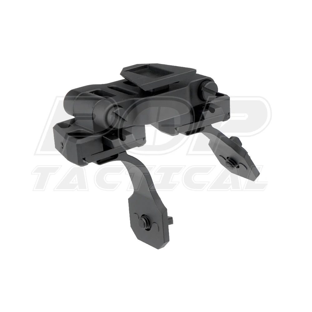 Una linterna táctica negra con una correa