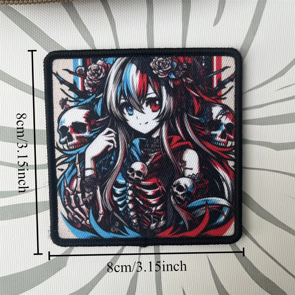 Insignia de moral táctica Punk de diosa de la luna de doncella rosa, decoración de mochila militar, pegatina de gancho y bucle impresa - imagen 3