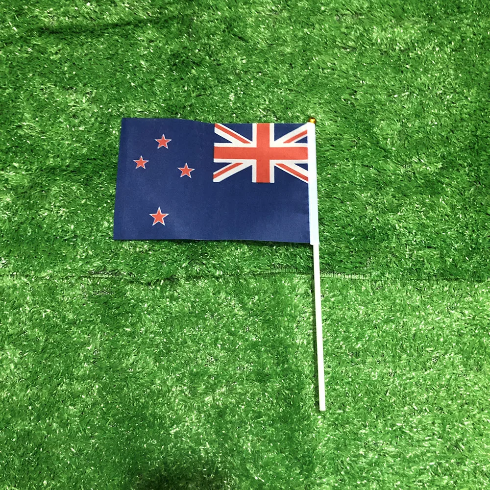 SKY FLAG Bandera de mano de Nueva Zelanda 14x21cm 10/20/50/100 Uds poliéster penetración de doble cara Bandera de mano de Nueva Zelanda para decoración - imagen 4