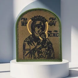 Parche con estampado de la Virgen María, ángel guardián, gancho y bucle, insignia de moral táctica, mochila, parches adhesivos decorativos para ropa