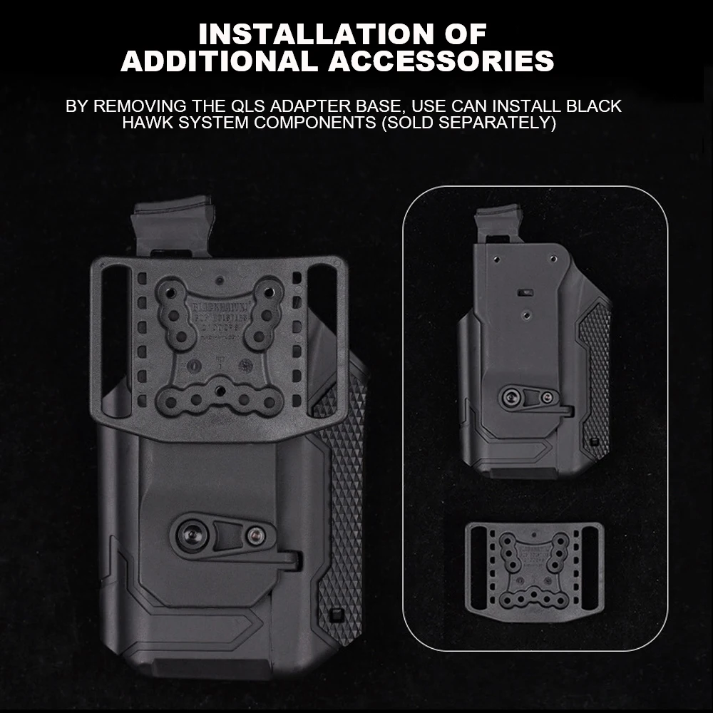 Funda táctica para Airsoft, linterna de X300U-A, Universal, de tracción rápida, con Kit de sistema QLS, adaptador, cinturones de caza - imagen 4