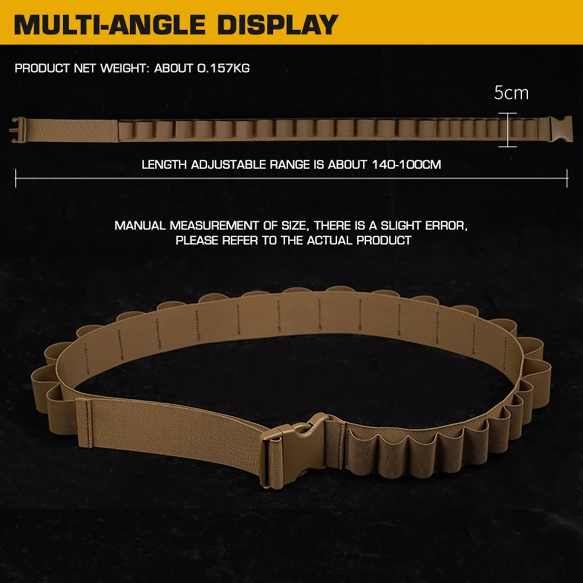Cinturón táctico para escopeta, 8 rondas, 16 rondas, bolsa para cinturón de granada M433, soporte para munición de nailon Airsoft para caza - imagen 4