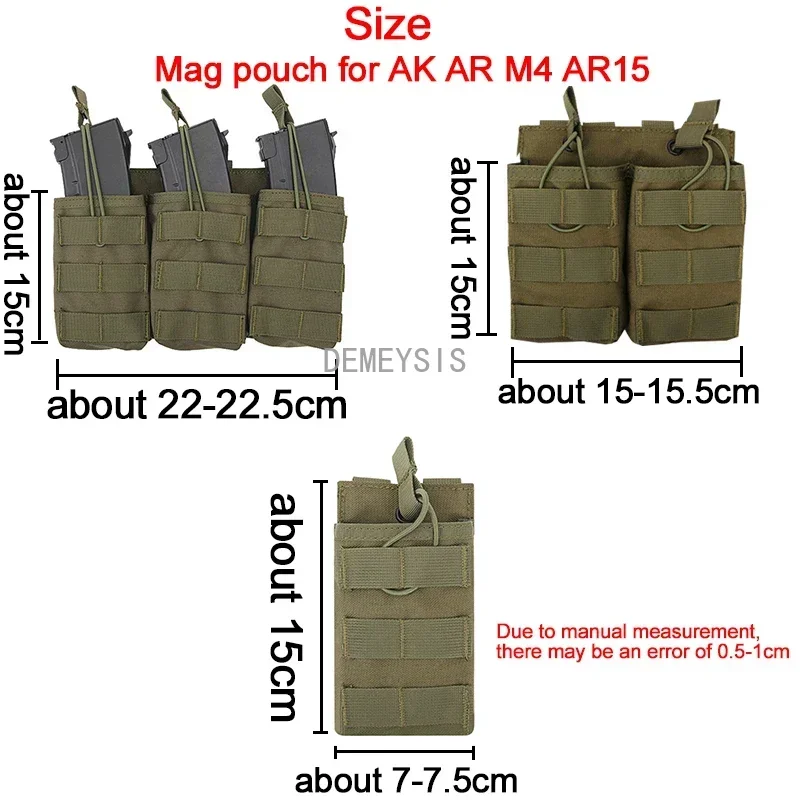 AK AR M4 AR15 bolsas para revistas táctico CS tiro individual/doble/Triple bolsa Molle caza Paintball bolsas - imagen 2
