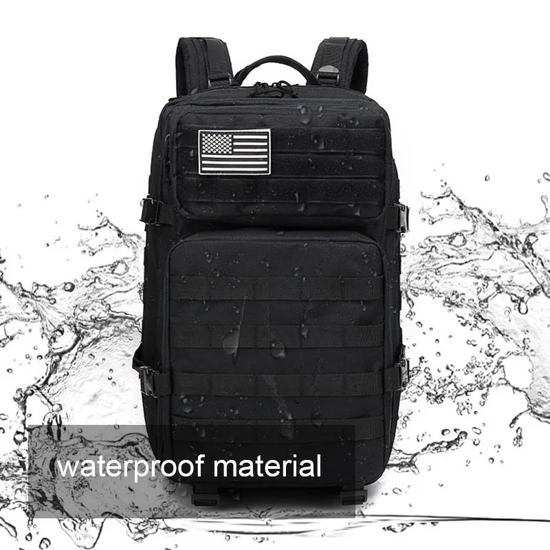 Mochila táctica de gran capacidad para hombre, bolsas impermeables, paquete de asalto multifuncional para acampar, Trekking - imagen 5