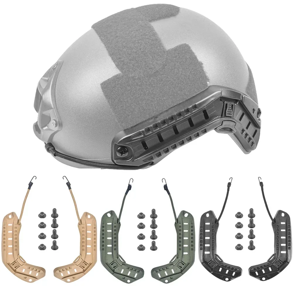 Cascos tácticos de alta calidad, riel lateral, más colores a elegir, ligeros para montaje, accesorios para casco de combate de arco rápido, 2 uds.