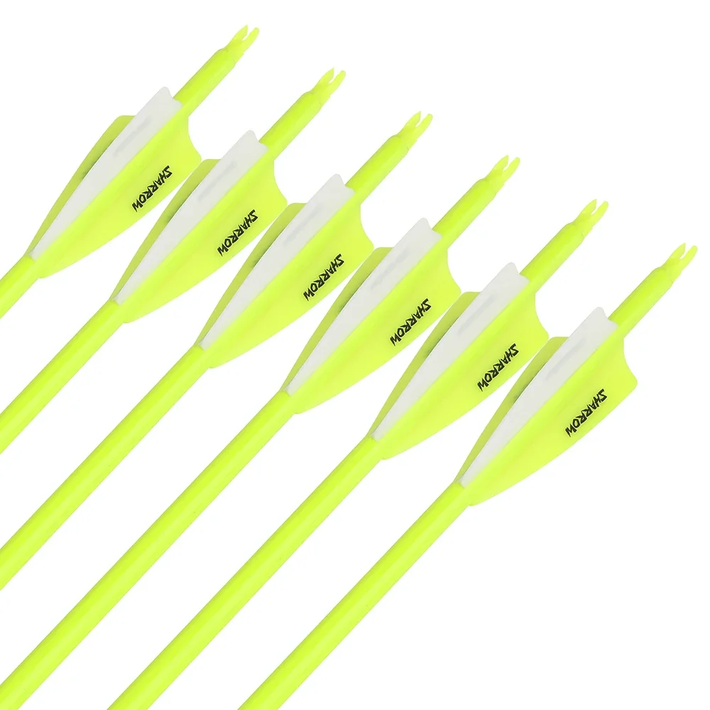 Flecha de tiro con arco SP500 de 31,5 pulgadas, paleta de goma de 3 ", punta de flecha de 100 granos, práctica de tiro y caza, 6/12 Uds. - imagen 4