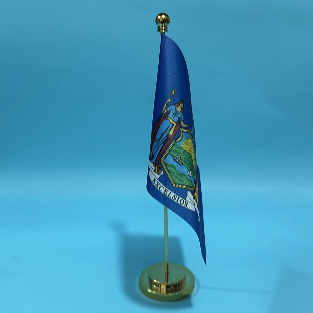 BANDERA DE SKY Escritorio de oficina Bandera pequeña de Nueva York Bandera de mesa de poliéster de 14x21 cm Estatal de EE. UU. Bandera de Nueva York Adornos de escritorio Banderas - imagen 3