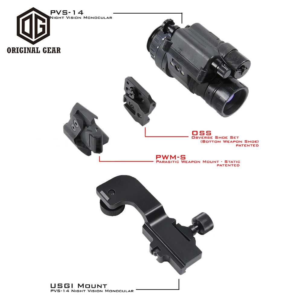 Montaje de arma táctica parasitaria SPECPRECISION, montaje de casco de Metal estático (PWM-S) y HVM Shoe Combo 2PS - imagen 2