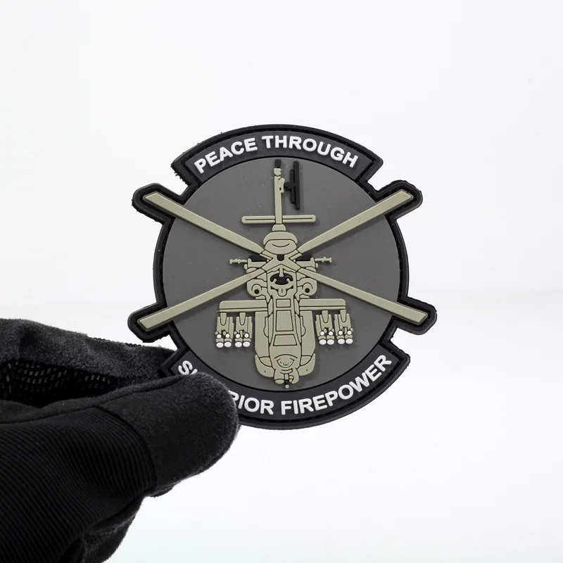 Brazalete de la serie Bomber Fighter, insignia de moral de helicóptero, parches tácticos de gancho y bucle, brazalete luminoso de PVC 3D - imagen 4