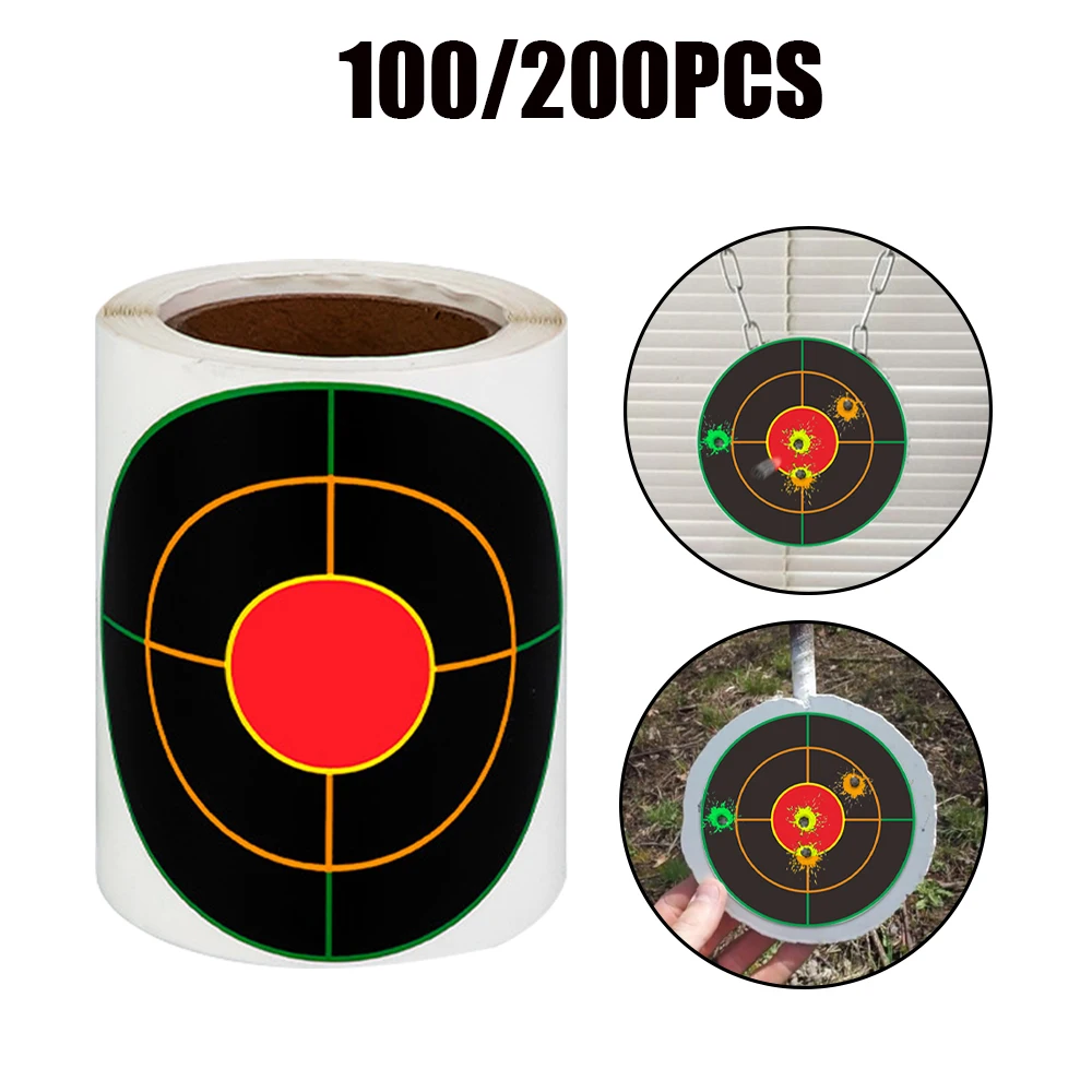 100/200 Uds. Objetivos de tiro salpicaduras objetivos de 3 pulgadas para disparar papel de puntería pegatinas de práctica autoadhesivas papel de impacto - imagen 3