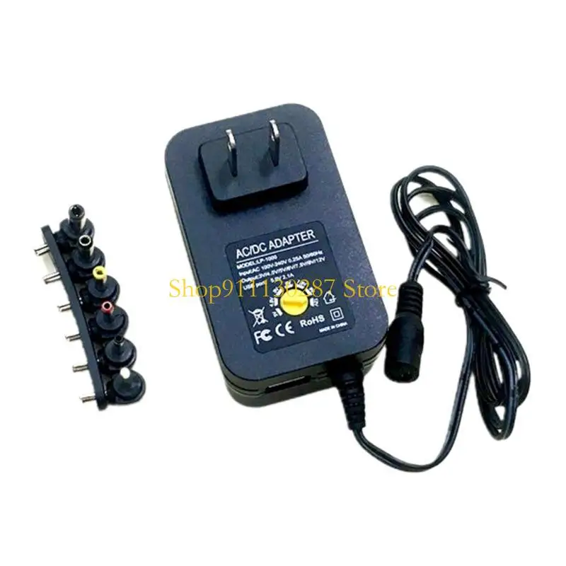 Adaptador corriente ACtoDC universal J1HC voltaje ajustable 3-12 V con 6 puntas conector y cargador USB conveniente y - imagen 4