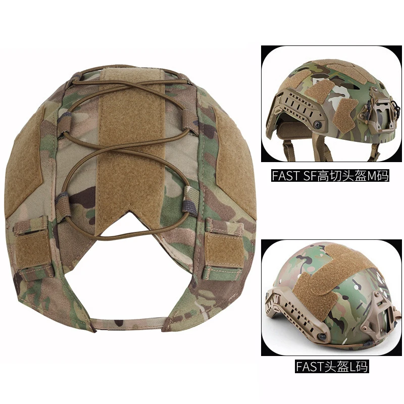 Cubierta de casco de camuflaje, casco táctico, cuerda elástica, tela para casco rápido - imagen 2