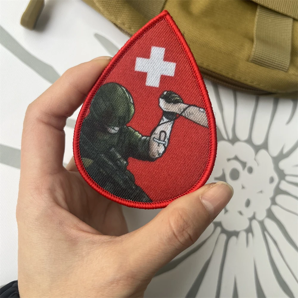 Parche táctico para donante de sangre, insignia de moral de Chevron, brazalete militar, parches de gancho y bucle impresos para ropa, pegatina para mochila - imagen 5