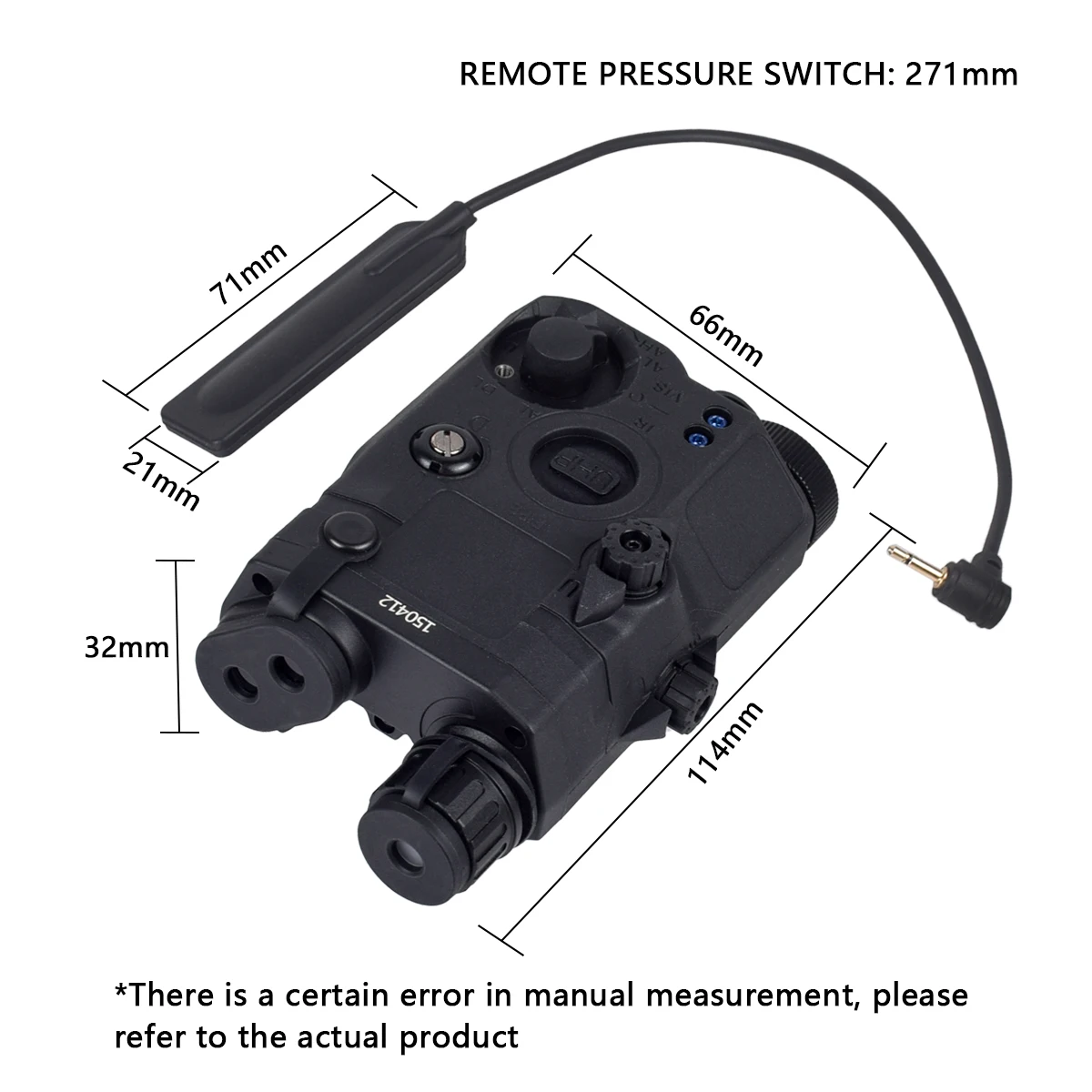 Táctico Airsoft PEQ-15 PEQ15 punto rojo verde azul luz de relleno IR indicador láser armas luz de explorador LED linterna estroboscópica PEQ - imagen 3