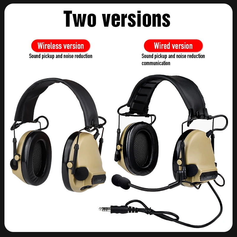 WADSN-auriculares tácticos ComtacIII para recogida y reducción de ruido auriculares para caza civil C3 para Radio walkie-talkie PTT - imagen 4