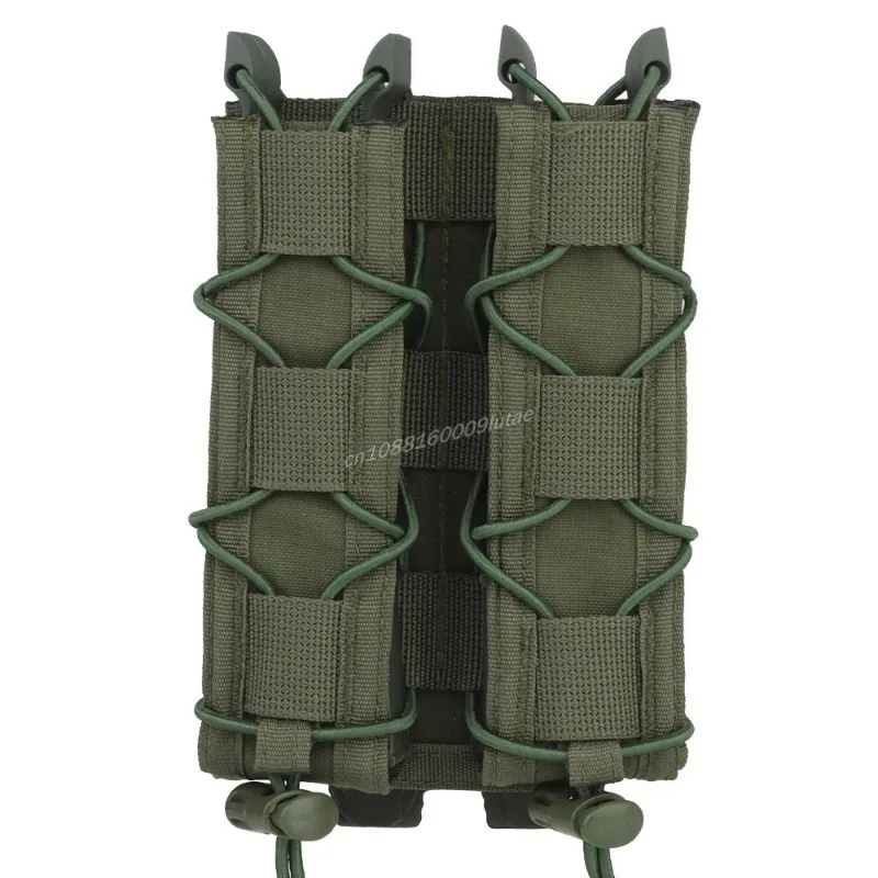 Bolsa para revistas de 9mm/45acp de largo extendido, chaleco táctico MOLLE, bolsa doble MAG MP5 MP7 MP9, pistola Airsoft, portador de linterna - imagen 2