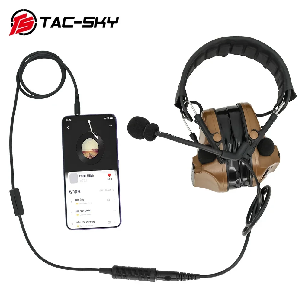 TAC-SKY Mini PTT para teléfono móvil, accesorios tácticos para auriculares, enchufe para teléfono móvil de 3,5mm para adaptador de música MP3, Apple, Samsung, HTC, etc. - imagen 5