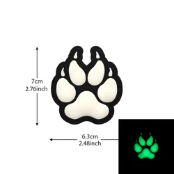 Parche luminoso PVC garra de oso con velcro para equipo táctico