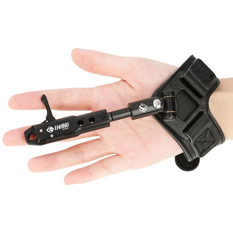 Mordazas de liberación de muñeca con arco compuesto de tiro con arco, mordazas giratorias de 360 ° para mano L & R, cerrado automáticamente, ajuste de la longitud de la palanca de la muñeca - imagen 2