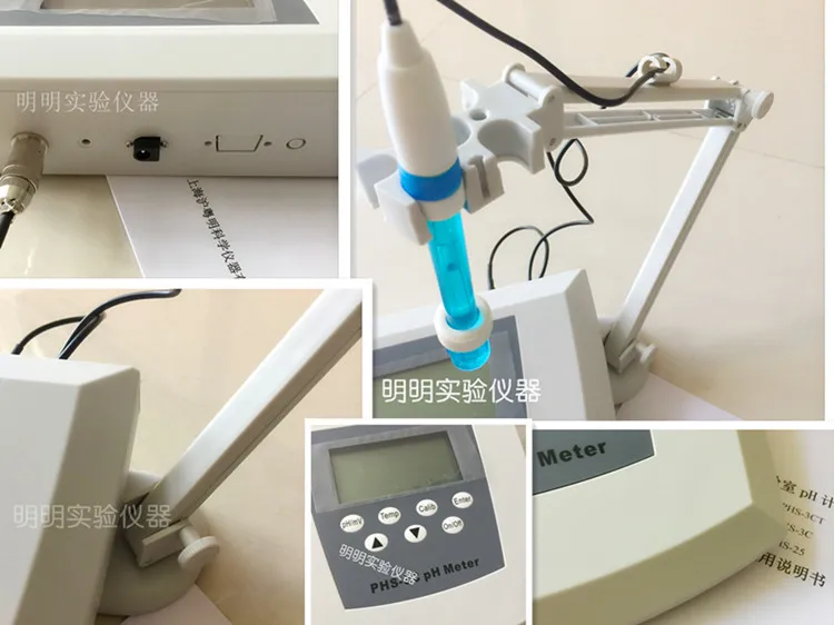 Medidor de pH de escritorio, medidor de pH digital de precisión, prueba de solución de PHS-3C - imagen 3