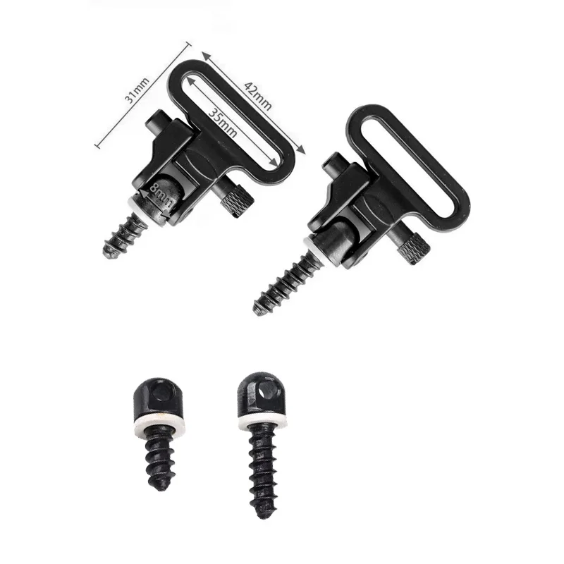 Accesorios universales de eslinga tradicional de dos puntos con tres cerraduras, 2 uds. De giratorios y 2 uds. De tornillos de madera, accesorios tácticos de caza - imagen 2