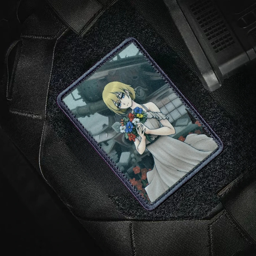 Parche de niña "Flores", insignia de moral táctica, pegatina para mochila, parches de gancho y bucle impresos para ropa, brazalete militar - imagen 2