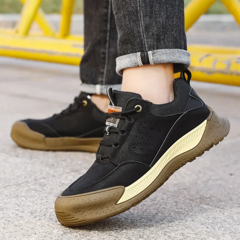 Nuevas zapatillas de seguridad ligeras y transpirables para Hombre, botas de trabajo antideslizantes para Hombre, puntera de acero, zapatillas antiperforación para Hombre - imagen 2